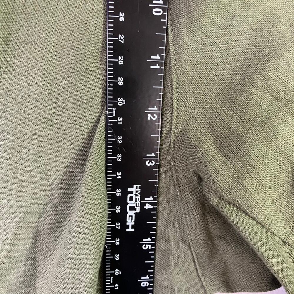 Old Navy Linen Boho High Rise Pants XL Army Green Lagenlook Coastal - Picture 7 of 8